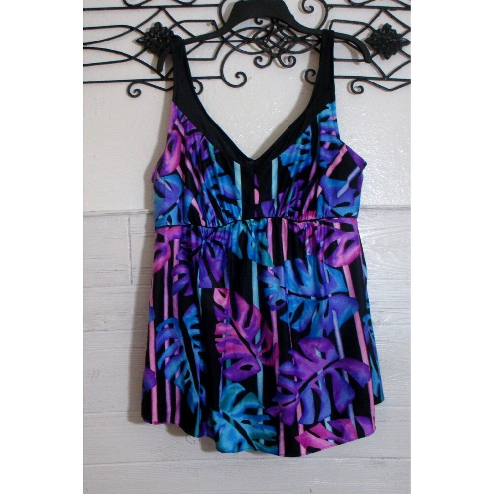 Vintage The Slimsuit Swimsuit Plus 44W Women's Multicolor Floral